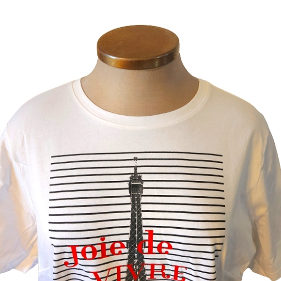 AVENUE ☆ JOIE DE VIVRE ☆ EIFFLE TOWER ☆ GRAPHIC PRINT TEE ☆ NWT - Picture 3 of 9